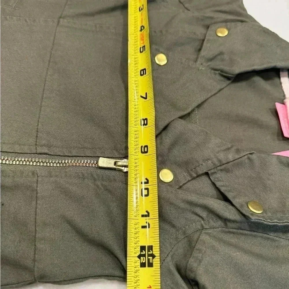 Isaac Mizrahi / Madeline Bergman girls green moto jacket. Size 5T - Picture 8 of 10